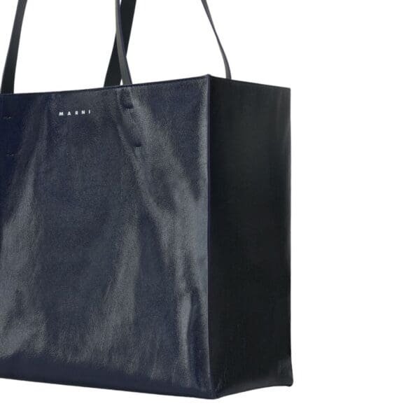 MARNI MUSEO SOFT BAG IN BLUE AND BLACK LEATHER