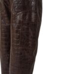 SAKS POTTS SCARLETT PANTS — BROWN CROCO