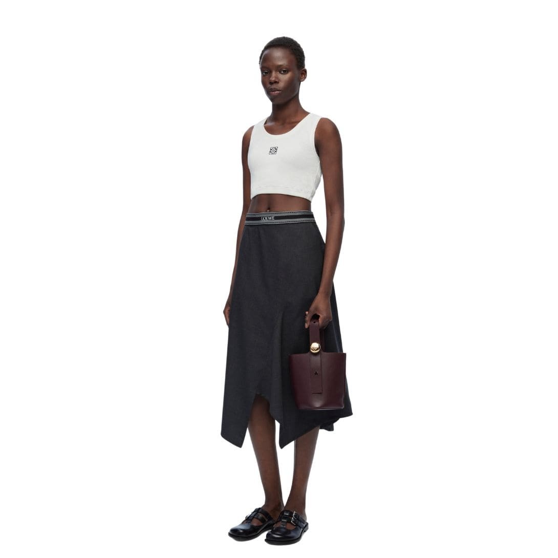 LOEWE ANAGRAM CROP TANK TOP IN COTTON