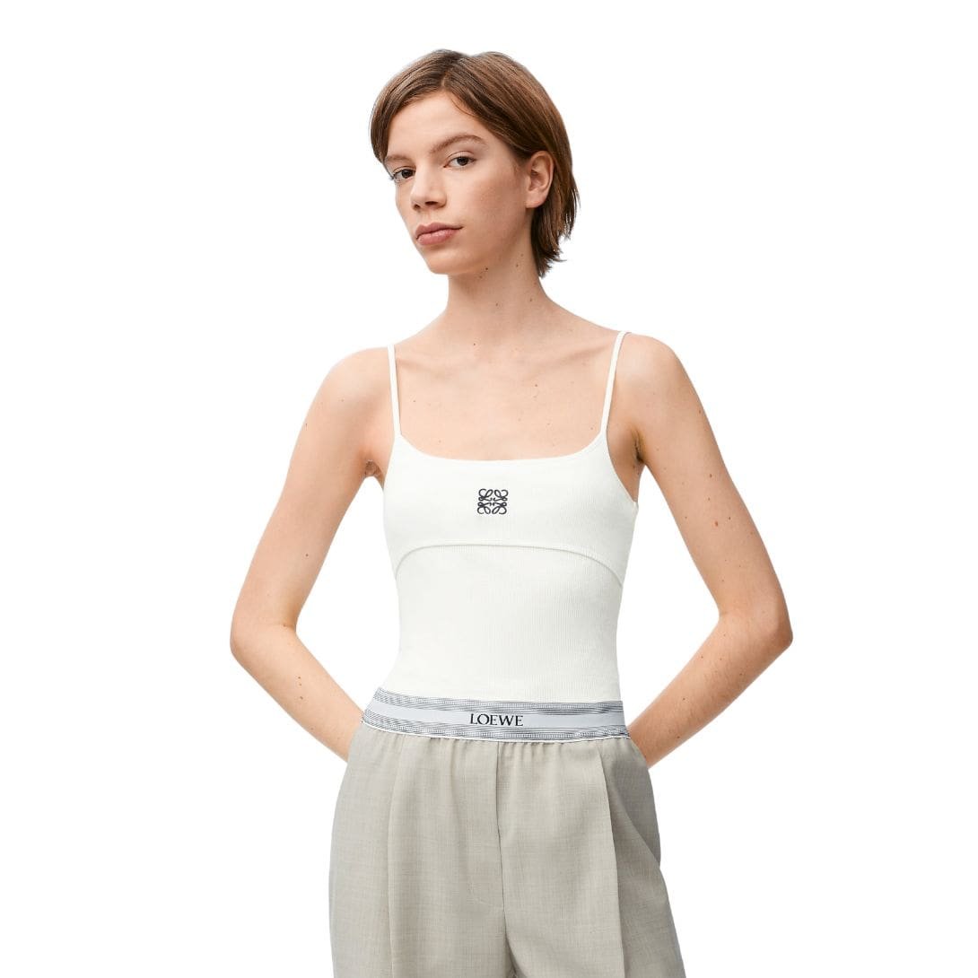 LOEWE ANAGRAM TANK TOP IN COTTON WITH STRAP