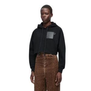 LOEWE CROPPED COTTON HOODIE