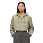 LOEWE CROPPED JACKET WITH HOOD IN COTTON BLEND