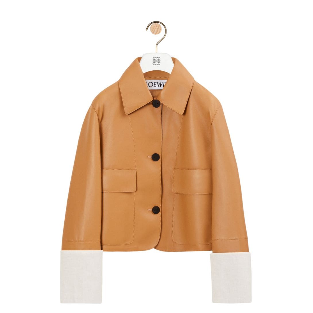 LOEWE JACKET WITH LAPELS IN LAMB NAPPA