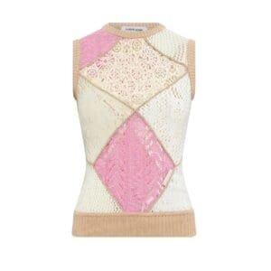 MARINE SERRE REGENERATED CROCHET SLEEVELESS PULLOVER