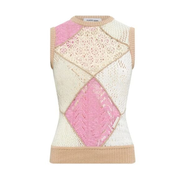 MARINE SERRE REGENERATED CROCHET SLEEVELESS PULLOVER