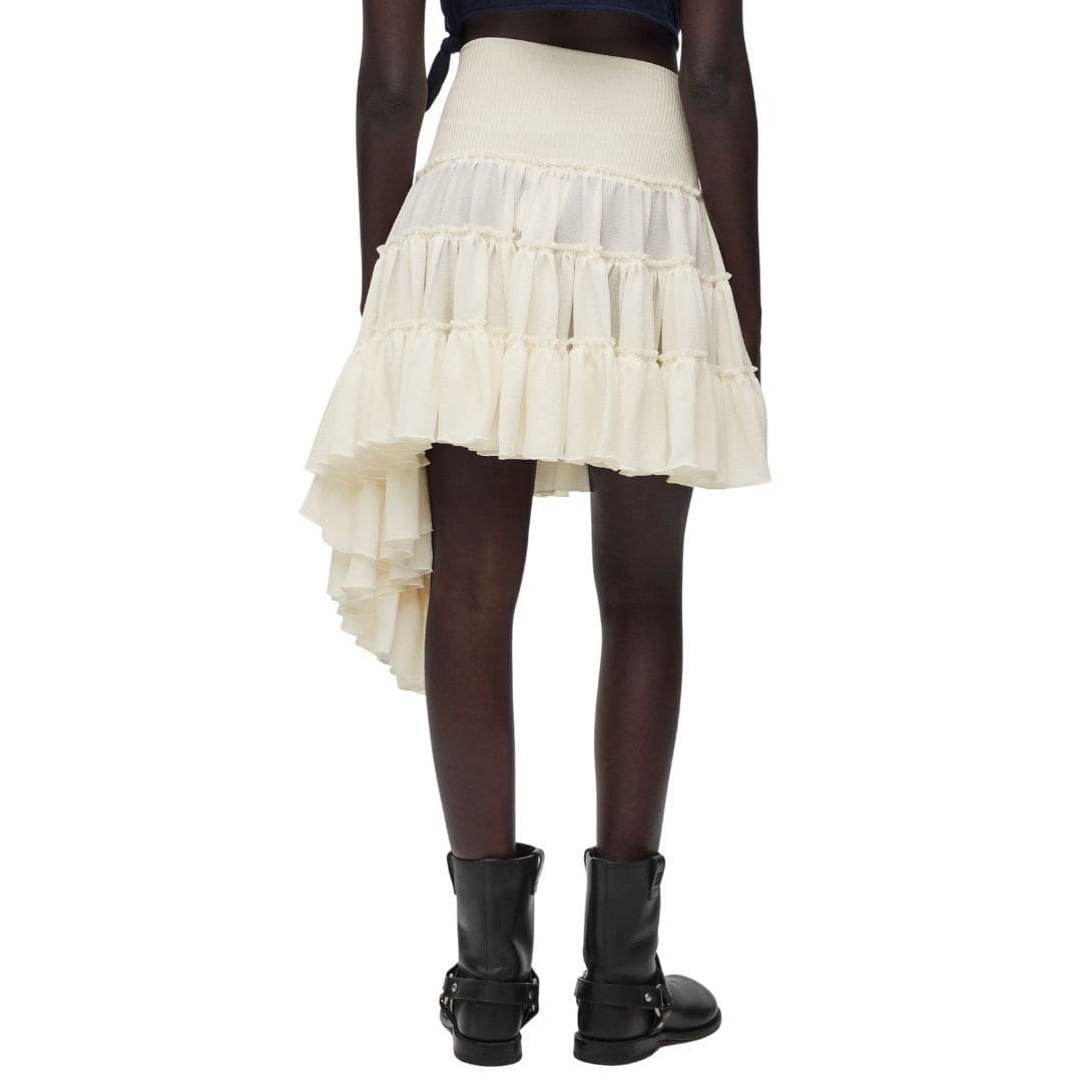 LOEWE RUFFLED SKIRT IN SILK