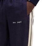 PALM ANGELS LOGO COTTON TRAVEL BLACK PANTS