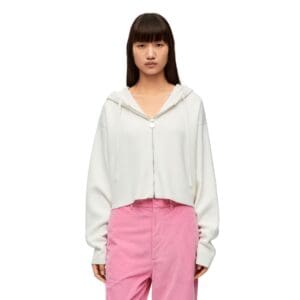 LOEWE ANAGRAM WOOL SWEATSHIRT WITH ZIP HOOD