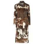 SAKS POTTS GIO COAT BROWN WHITE COW