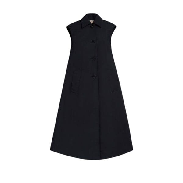 MARNI BLACK BONDED COTTON COCOON DRESS