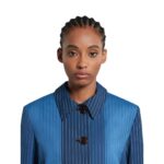 MARNI BLUE DÉGRADÉ PINSTRIPE WOOL JACKET