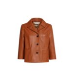 MARNI BROWN NAPPA LEATHER JACKET