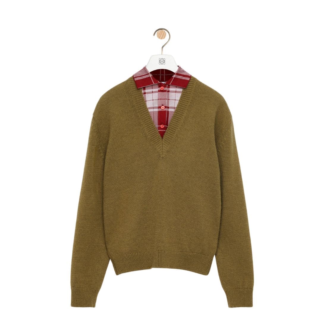 LOEWE TROMPE LOEIL SWEATER IN WOOL AND SILK