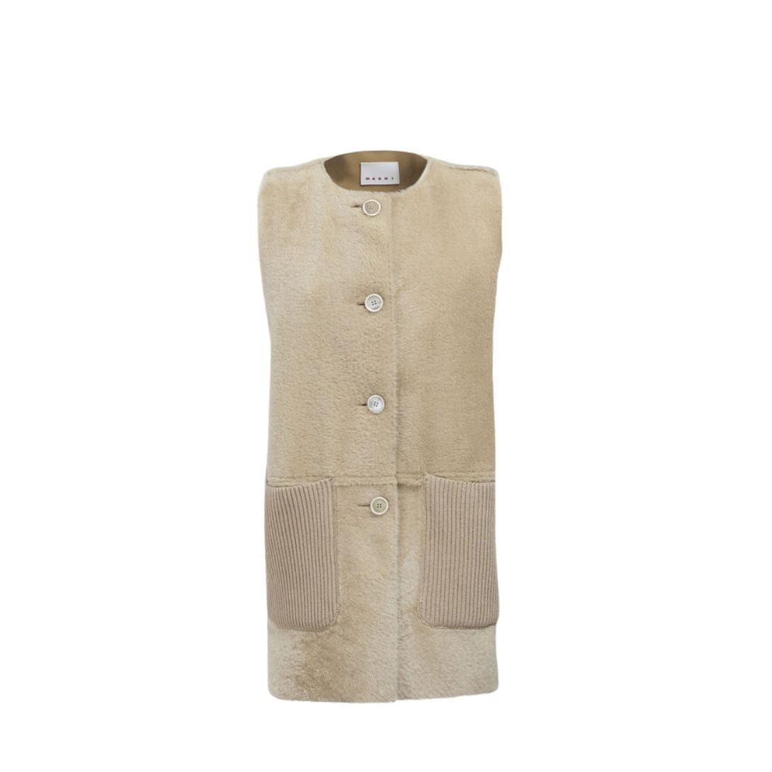 MARNI REVERSIBLE LIGHT MERINO VELOUR VEST