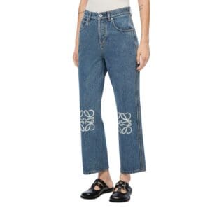 LOEWE ANAGRAM CROPPED JEANS IN DENIM