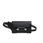 MARNI BLACK LEATHER TRUNKAROO CROSSBODY BAG