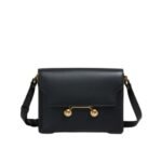MARNI BLACK LEATHER TRUNKAROO MEDIUM SHOULDER BAG