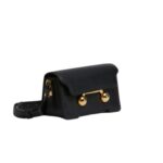 MARNI BLACK LEATHER TRUNKAROO MINI SHOULDER BAG