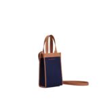 MARNI BLUE AND BROWN JACQUARD SHOULDER BAG