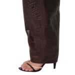 SAKS POTTS SCARLETT PANTS — BROWN CROCO