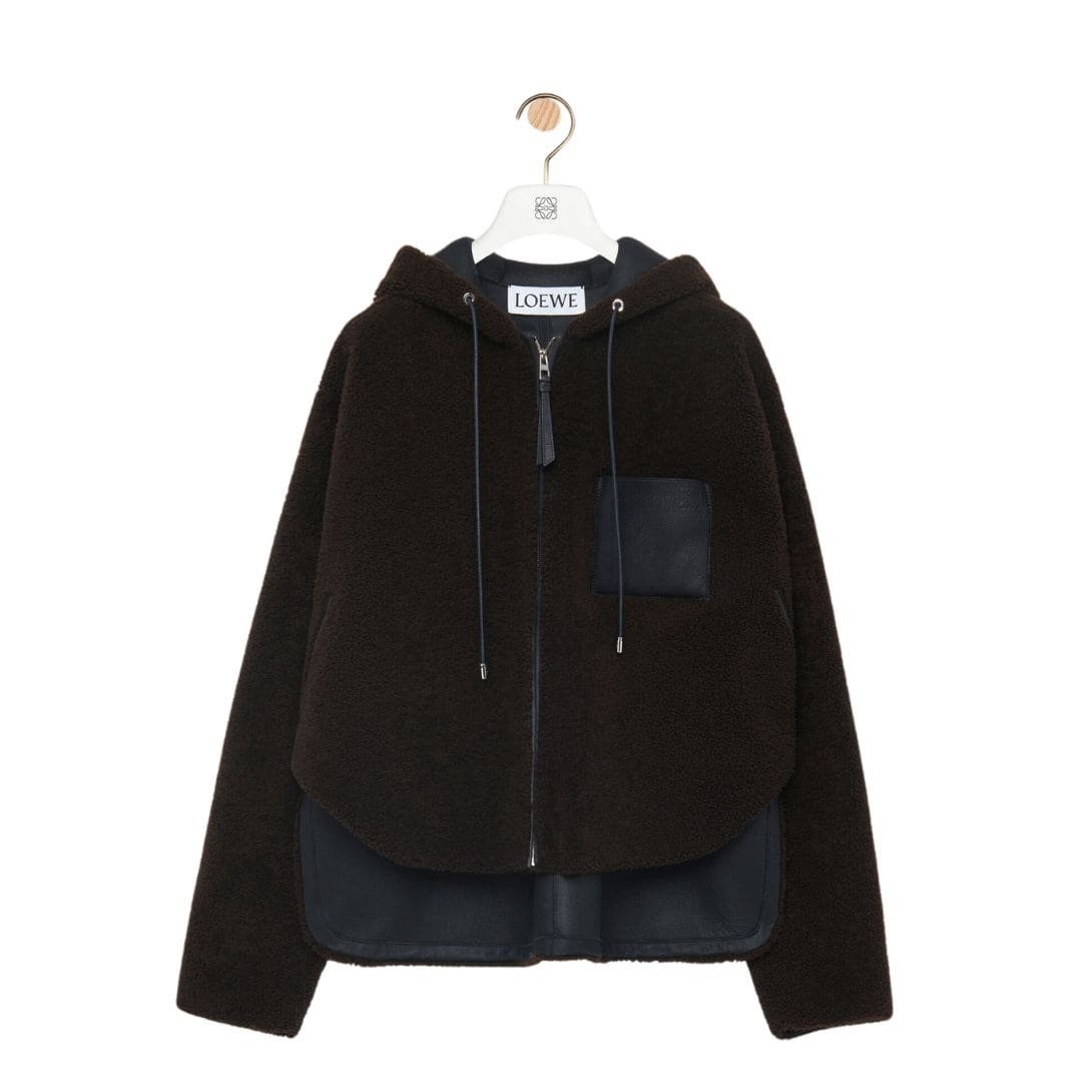 LOEWE SHEARLING HOODED JACKET