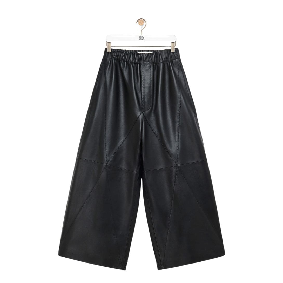 LOEWE PUZZLE FOLD CROPPED TROUSERS IN NAPPA LAMBSKIN