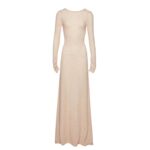 MAGDA BUTRYM KNIT BACKLESS MAXI DRESS IN BEIGE