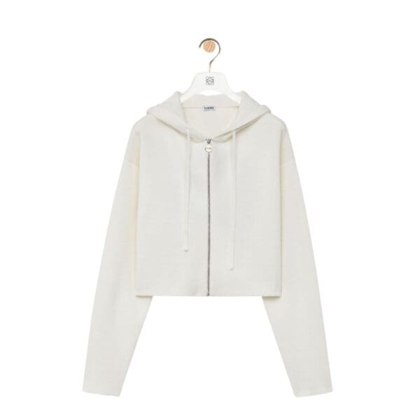 LOEWE ANAGRAM WOOL SWEATSHIRT WITH ZIP HOOD