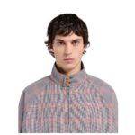 MARNI ORANGE CHECKED TECH WOOL BOMBER