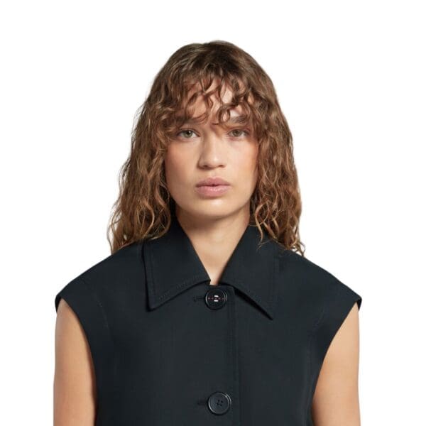 MARNI BLACK BONDED COTTON COCOON DRESS