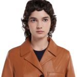 MARNI BROWN NAPPA LEATHER JACKET