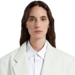 MARNI WHITE NAPPA LEATHER OVERSIZED BLAZER