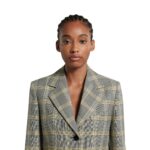 MARNI YELLOW CHECKED TECH WOOL JACKET