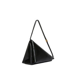 MARNI BLACK LEATHER PRISMA TRIANGLE BAG