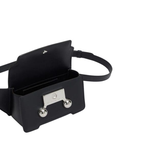 MARNI BLACK LEATHER TRUNKAROO CROSSBODY BAG