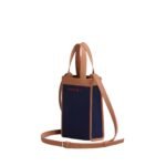 MARNI BLUE AND BROWN JACQUARD SHOULDER BAG
