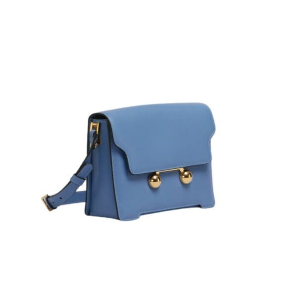 MARNI BLUE LEATHER TRUNKAROO MEDIUM SHOULDER BAG