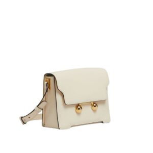 MARNI CREAM LEATHER TRUNKAROO MEDIUM SHOULDER BAG