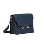 MARNI DEEP BLUE LEATHER TRUNKAROO MEDIUM SHOULDER BAG