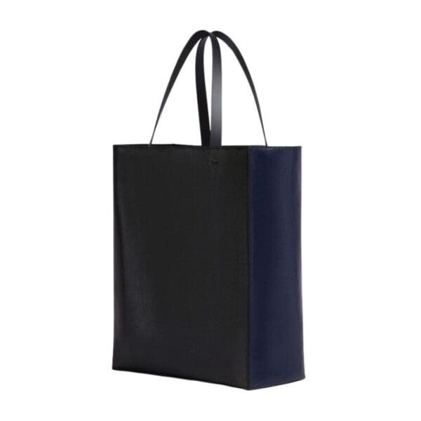 MARNI MUSEO SOFT LARGE BAG IN BLACK AND BLUE LEATHER