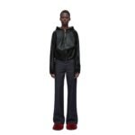 LOEWE DRAPED HOODIE IN NAPPA LAMBSKIN