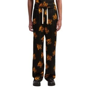 PALM ANGELS BURNING MONOGRAM LOOSE PANTS
