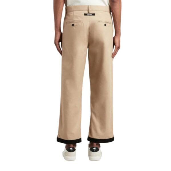 PALM ANGELS COTTON STRAIGHT LEG PANTS