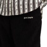 PALM ANGELS LOGO VELVET PANTS