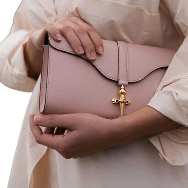 JOSEPH DUCLOS DIANE CLUTCH BAG IN LUMIERE LEATHER