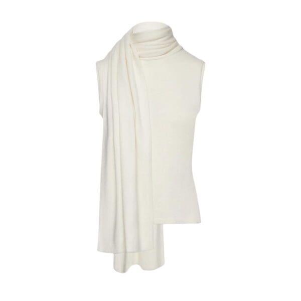 MAGDA BUTRYM SLEEVELESS HIGH NECK KNIT TOP IN CREAM