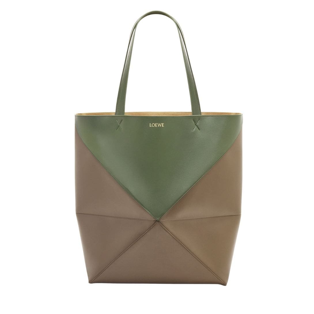 LOEWE XL PUZZLE FOLD TOTE BAG IN SHINY CALFSKIN 1 LOEWE XL PUZZLE FOLD TOTE BAG IN SHINY CALFSKIN