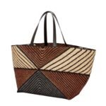 LOEWE XXL PUZZLE FOLD TOTE BAG IN RAFFIA