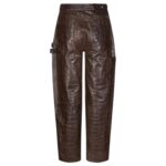 SAKS POTTS SCARLETT PANTS — BROWN CROCO