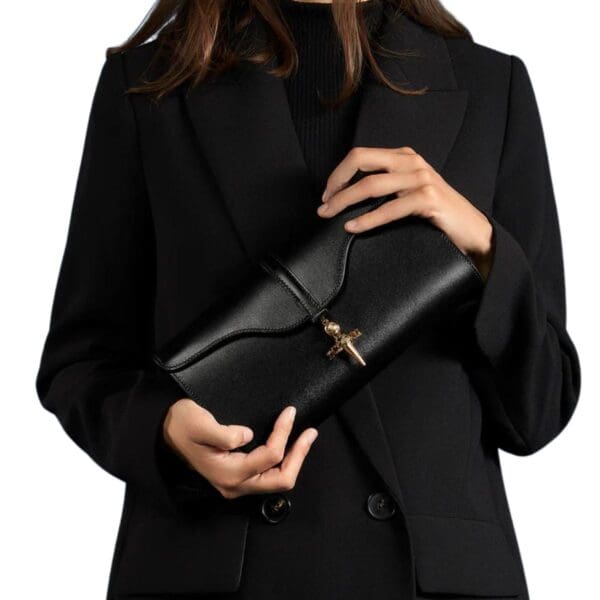JOSEPH DUCLOS DIANE CLUTCH BAG IN LUMIERE LEATHER